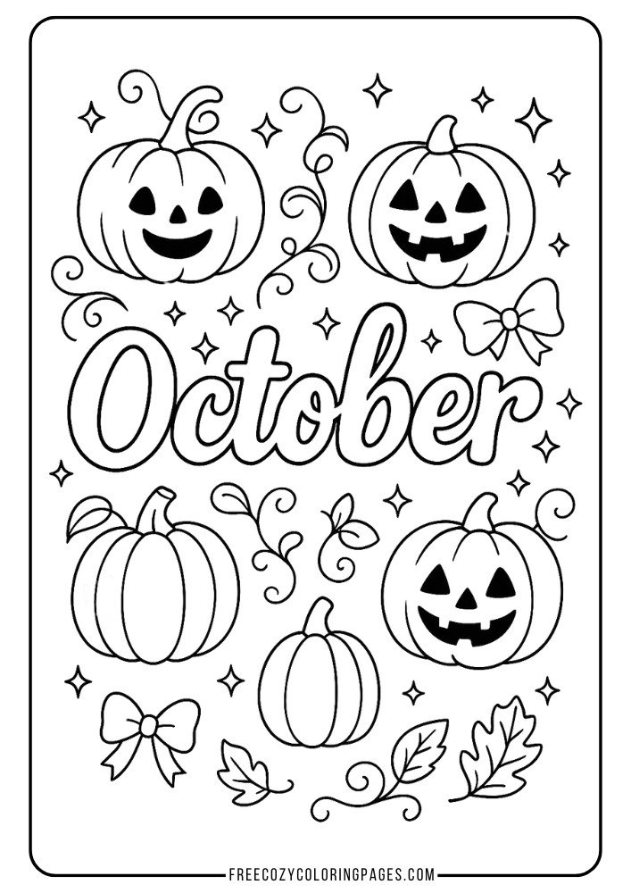 october coloring page