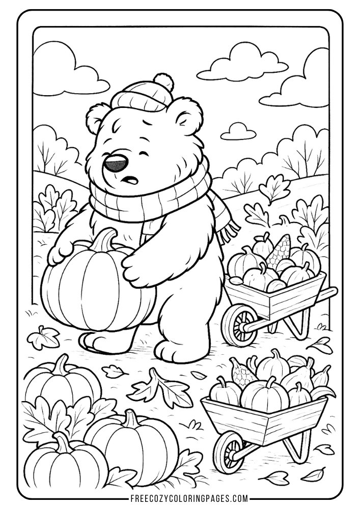 cozy fall coloring pages
