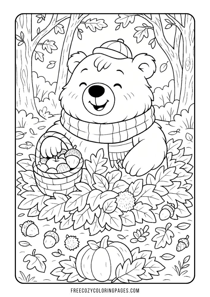 cozy fall coloring page