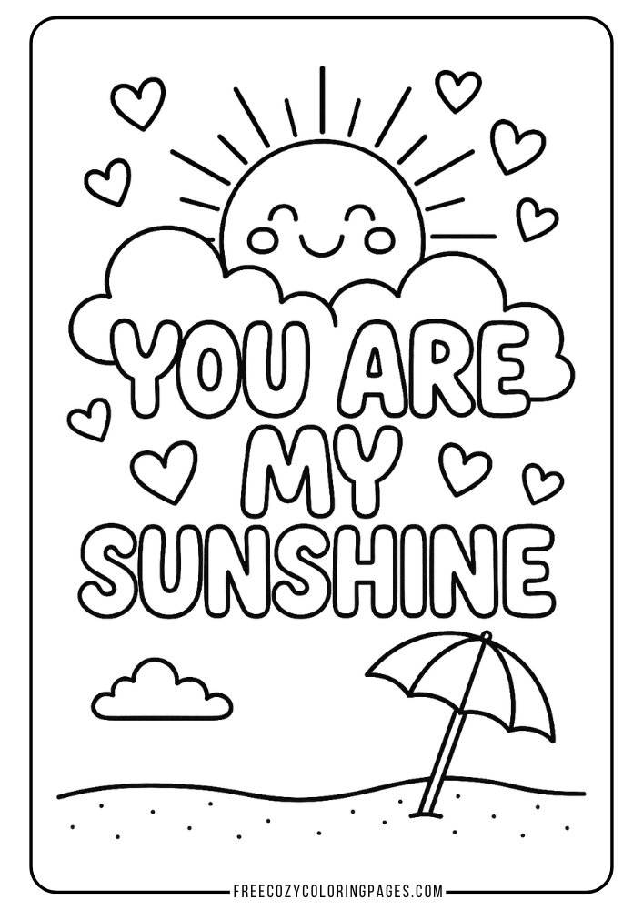 you are my sunshine coloring page