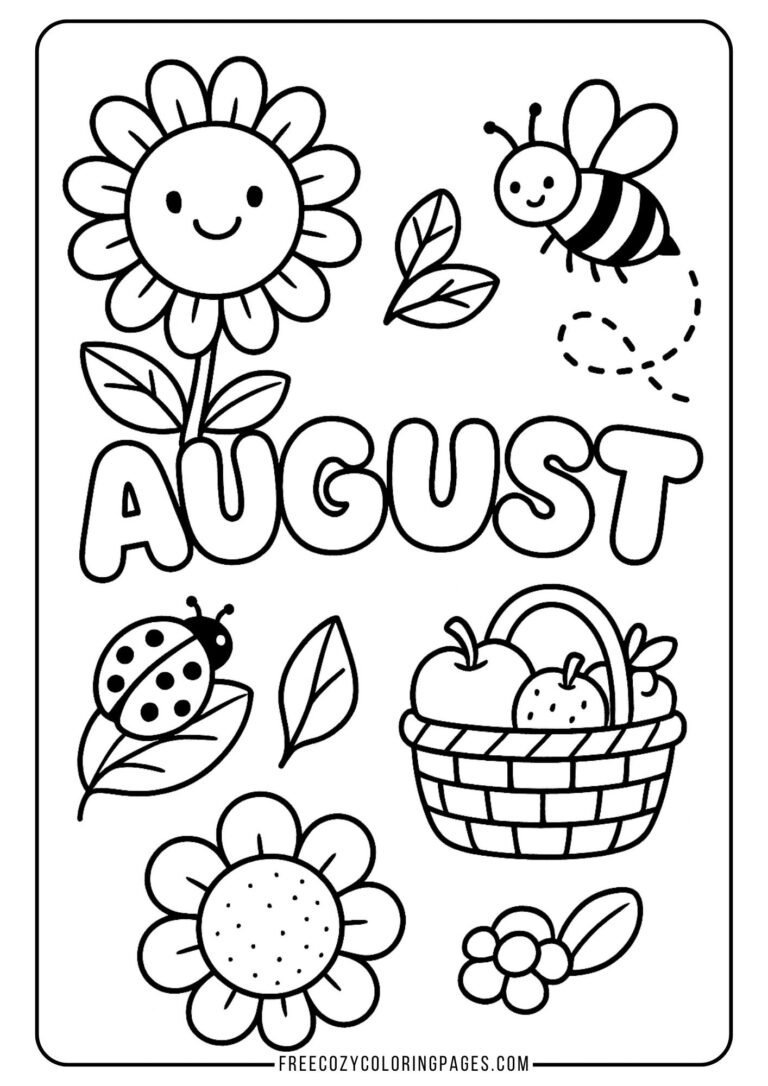 august coloring page