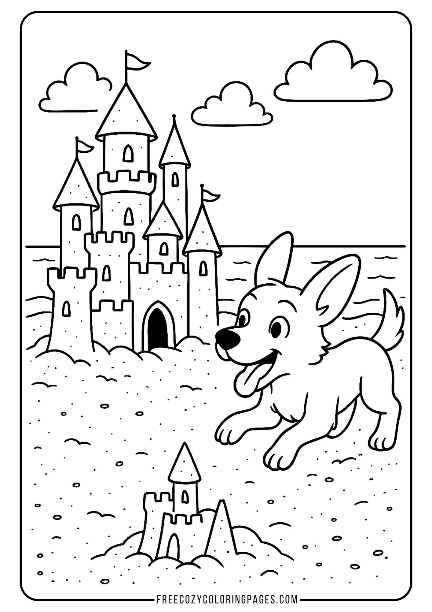 sandcastle coloring page